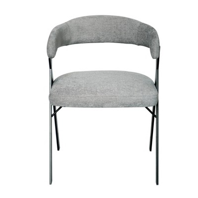 Izzy Chenille Dining Chair Gray/Black - Safavieh