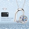 Moissanite Necklace for Women, Heart Round Moissanite Pendant with 925 Sterling Silver 14K Necklace for Wife, Mom, Girlfriend Jewelry Gifts - 4 of 4
