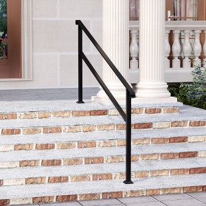 Famapy Heavy-Duty Wrought Iron Handrail for Outdoor Steps  Adjustable 4-5 Step Rail for Patios, Gardens, and Porches - 1 of 4