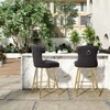 APRILSOUL26.00"Bar Stools Set of 2, Velvet Counter Height Bar Stools with Metal Legs, Button Tufted and Nailheads Trim - 2 of 4