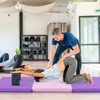 Gymax Portable 3-Fold Tumbling Mat Folding Gymnastics Mat w/ 2 Handles Premium EPE Filler Blue/Black/Pink/Yellow & Pink/Navy/Purple & Pink/Purple - 3 of 4