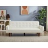 DOMETOUR PU Leather Sofa for Living Room Furniture, Sofa Bed Adjustable Backrest Loveseat Convertible Sofa Sleeper Couch - 3 of 4