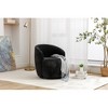 XIYUYEU Swivel Accent Chair, Chenille Fabric Upholstered Barrel Armchair With Black Powder Coating Metal Ring - 3 of 4