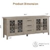 Farmhouse TV Stand , Mid Century Modern Entertainment Center with Glass Door, Rustic Television Stands 2 Storage Door & 3 Drawer for 70 inch TVs - 2 of 4