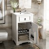 ALEXOUN 20 Inch Small Bathroom Vanity with Ceramic Sink,Storage Cabinet with Basin for Bathroom,Narrow Small Cabinet with Adjustable Shelf - 2 of 4
