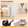 Bathroom Trash Can, 5.3 Gal/20L Stainless Steel Waste Bin, Soft-Close Lid, Narrow Step-on Garbage Bin - with Removable Plastic Inner Buckets (White) - 3 of 4