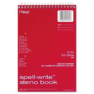 Mead Spell Write Wirebound Steno Book Gregg Rule 6 x 9 White 80 Sheets 43082 - 1 of 1
