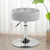 Furniliving Mid-Century Tufted Adjustable Swivel Makeup Ottoman Stool, Velvet, Big Size Round Vanity Stool Chair for Bedroom/Living Room - 2 of 4
