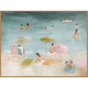 42" x 32" Vacation Mood by Urban Road Framed Canvas Wall Art Print - Amanti Art: Beachscape Artwork for Modern Decor - 1 of 4