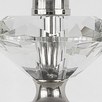 Set of 2 White Crystal Table Lamps with Drum Shades