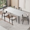 CIPACHO Dining Chairs set of 4, Upholstered Chairs with Metal Legs for Kitchen Dining Room  Light Grey - 3 of 4