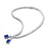 Guili Sterling Silver Two-Stone Tennis Chain Collar Necklace in Green, Red, Yellow, White, or Blue—Sleek, Modern, and Sophisticated. - 3 of 3