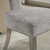 NicBex Set of 2 Mid-Century Linen Dining Chairs, Kitchen Side Chairs Curved Back Copper Nailheads, Solid Hardwood Frame Accent Chair - 4 of 4