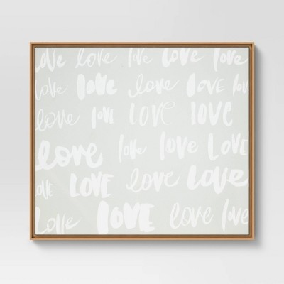 30" x 24" Love Typography Framed Wall Canvas Neutral - Opalhouse™