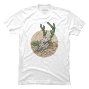 Men's Design By Humans Deer Cactus 2 By kelelowor T-Shirt - 1 of 4