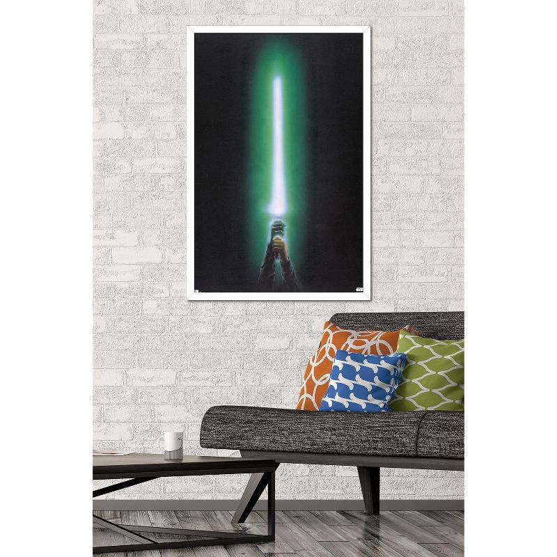 Trends International Star Wars: Original Trilogy - Green Lightsaber Framed Wall Poster Prints, 2 of 7