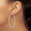 Black Bow Jewelry 2.5mm Polished Sterling Silver Round Hoop Earrings, 52mm (2 in) - 3 of 4