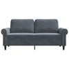 vidaXL 2-Seater Sofa, Dark Gray Velvet - Modern Design Couch with Thick Padded Seats and Armrests for Living Room or Lounge Area - 3 of 4