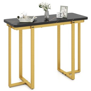 Tangkula Console Table 42" Modern Faux Marble Entryway Table w/ Geometric Metal Frame - 1 of 4