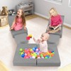 Infans 8 PCS Modular Kids Play Couch Sofa with Suede Fabric Cover High-Density Foam - 3 of 4