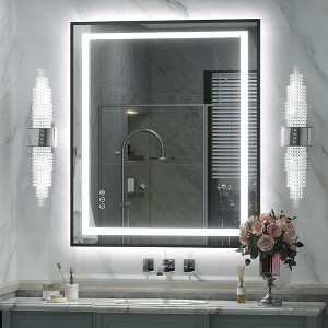 Apmir Super Bright Front & Back LED Lighted Anti-Fog Aluminum Alloy Framed Tempered Glass Bathroom/Vanity Mirror with ETL & 3-Year Warranty - 1 of 4