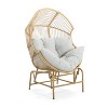 Okak 20" Patio Egg Chair PE Rattan Wicker Glider Chair,Oversized Accent Chair for Porch,Garden&Backyard,Modern&Rustic Lounge Chair - 2 of 4