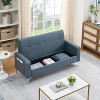 ORRD 57" Double Sofa with Storage - Gray Cotton Linen Convertible Couch for Small Spaces, Living Room & Apartment - 4 of 4