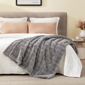 Cozy Bliss Fluffy Faux Fur Throw Blanket Soft Bed Blankets for Sofa Bed - 1 of 4