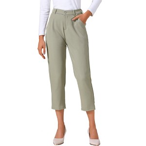 INSPIRE CHIC Women's Business Casual Cropped Length Work Office Trousers with Pockets - 1 of 4