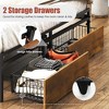 CSBDHome Twin Size Metal Platform Bed Frame with Storage Drawers, RGB LED Headboard, Charging Ports & Shelf - Industrial Wood and Upholstered Design - 3 of 4