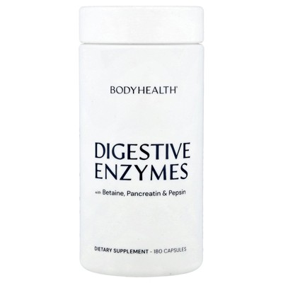 BodyHealth Digestive Enzymes With Betaine, Pancreatin & Pepsin, 180 Capsules