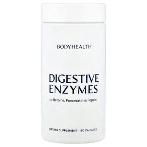 BodyHealth Digestive Enzymes With Betaine, Pancreatin & Pepsin, 180 Capsules - 1 of 3