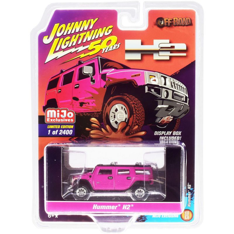 Hummer H2 Pink "Off-Road" "Johnny Lightning 50th Anniv." Ltd Ed to 2400 pcs 1/64 Diecast Model Car by Johnny Lightning, 1 of 4