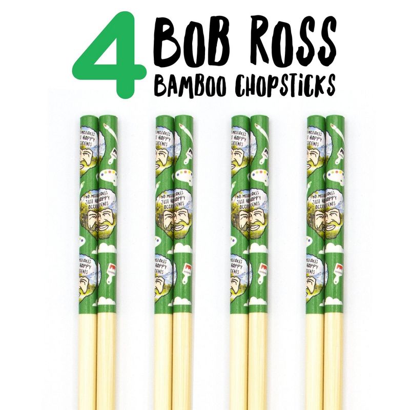 GAMAGO Bob Ross Cast Bamboo Chopsticks | Set of 4, 2 of 5