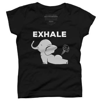 Girl's Design By Humans Exhale Elephant Beyond Yoga Meditation By JplusFunny T-Shirt