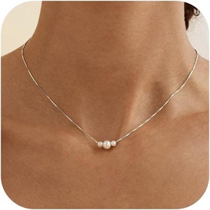 14K Gold Plated Layered Pearl Necklace - Women's Trendy Jewelry for Wedding & Birthday - 1 of 4