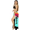 LA LEELA Women's Summer Beach Wrap Bikini Wraps Sarong Swimwear Cover up Skirt Bathing suit Swimsuit Pareo Coverups for Women One Size Blue, Fish - 3 of 4
