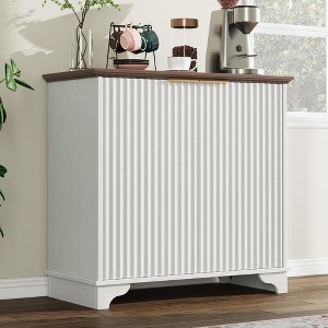 Fluted Buffet Sideboard Cabinet with Storage, Kitchen Storage Cabinet with Adjustable Shelves - 1 of 4