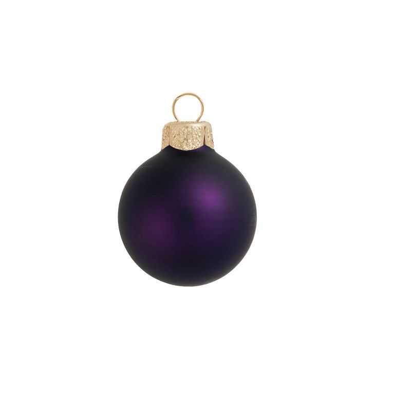 Northlight Matte Finish Glass Christmas Ball Ornaments - 2" (40mm) - Purple - 28ct, 1 of 3