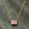 Pure Collection by Ross-Simons 1.10 Carat Lab-Grown Pink Sapphire Necklace in 18kt Gold Vermeil Size 16 - 3 of 4