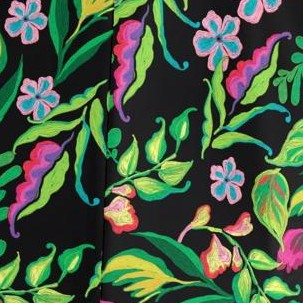 black neon floral
