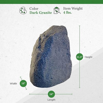Dark Gray Polymer Garden Stone Cover Set, 4 Pack