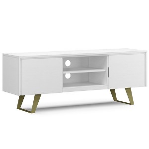 63" Solid Wood TV Media Stand with Handcrafted Finish, Cord Management, and Anti-Tip Kit Included for Living Room and Bedroom - 1 of 4
