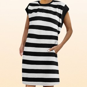 striped t shirt dress womens MEROKEETY Women's 2026 Summer Casual Short Sleeve Tie Waist Work Vacation Trendy Short Dresses, Apricot, S at Amazon Women's Clothing store The fabric is buttery soft EadianDree Womens Striped T Shirt