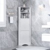 NicBex 61" Triangular Bathroom Corner Cabinet,Freestanding Storage Cabinet with Adjustable Shelves,Doors&Anti-Tipping Device,MDF Board - 2 of 4