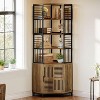 Hommoo Industrial Tall Corner Shelf with Cabinet Rustic Brown - 3 of 4