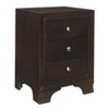 Vynxaria Transitional 3-Drawer Nightstand , Polished Chrome Knobs, Wooden Construction, Bedroom Furniture - 4 of 4