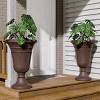Syemin Planters 2PCS 23" Outdoor Indoor Flower Pot Tall Planters with Drainage Hole, Heavy-Duty Classic Large Flower Pots, Brown, 15.76"*15.76"*23.64" - 2 of 4