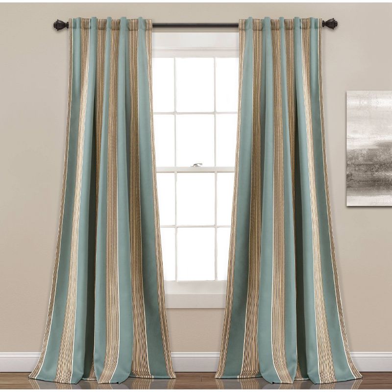 Set of 2 Julia Striped Room Light Filtering Curtain Panels - Lush Décor, 1 of 7