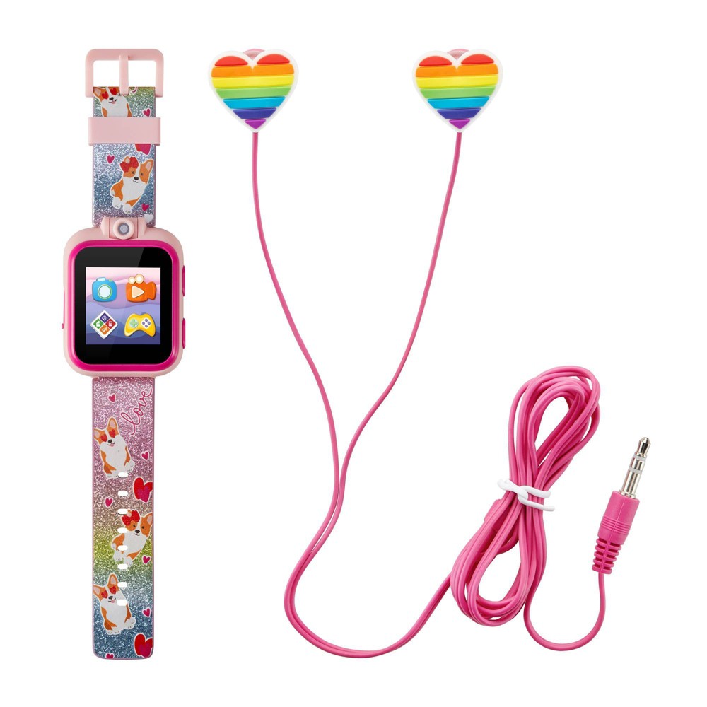 Photos - Smartwatches Playzoom Kids Smartwatch & Earbuds Set: Rainbow Glitter Corgi Dog